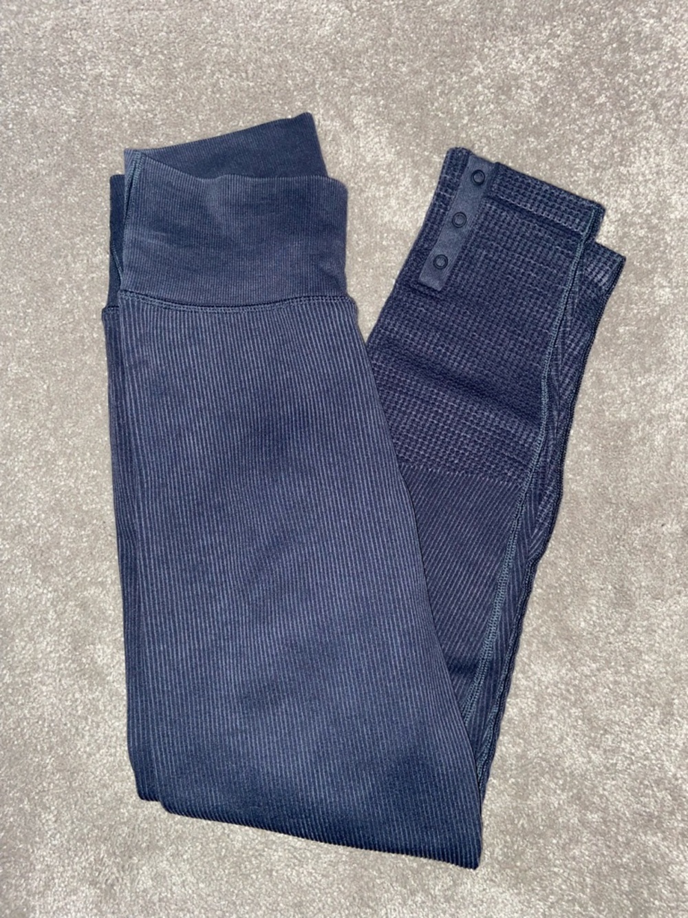 aerie Navy Blue Ribbed High-Waist Leggings